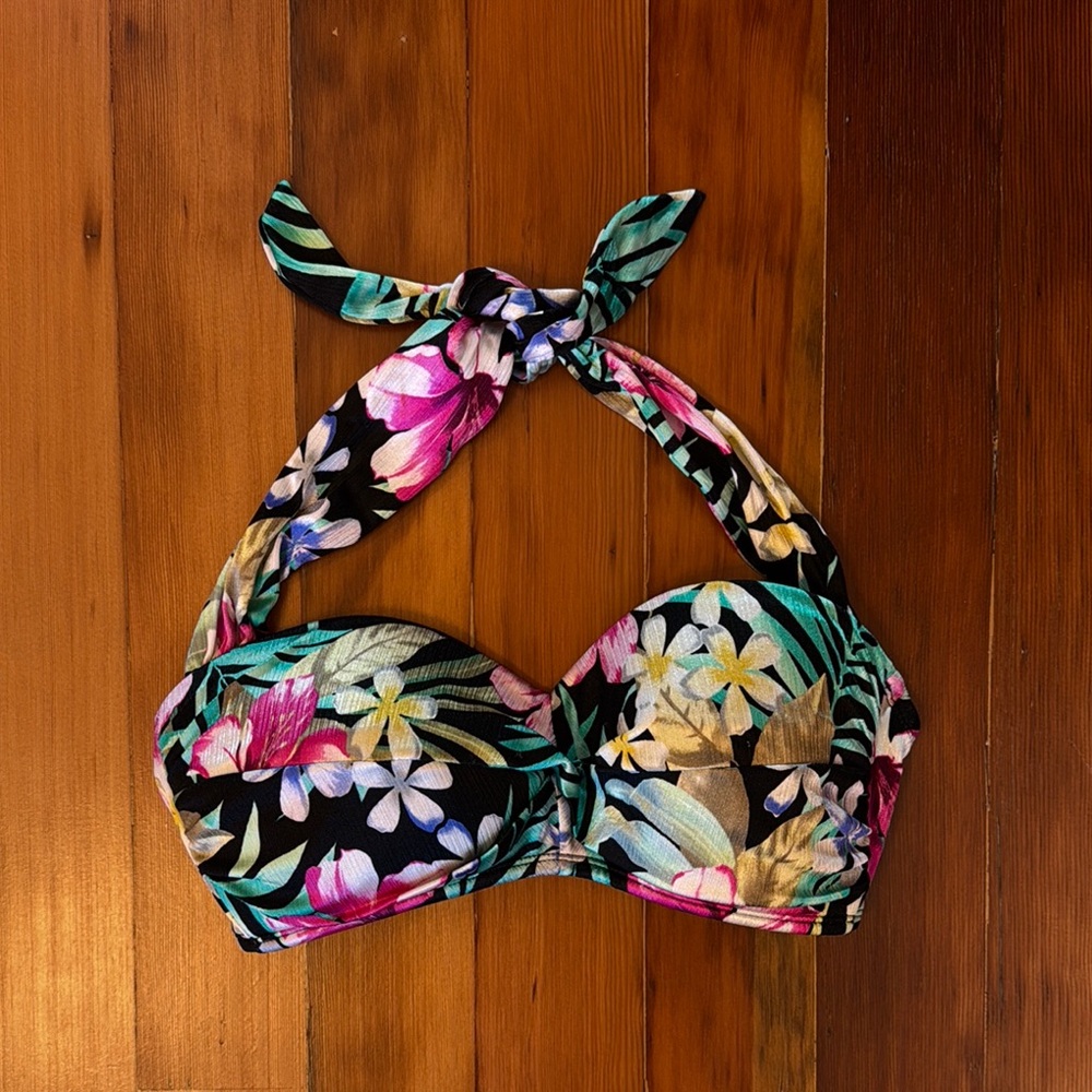 Miraclesuit Black and Pink Bikini with Twisted Front Size 10